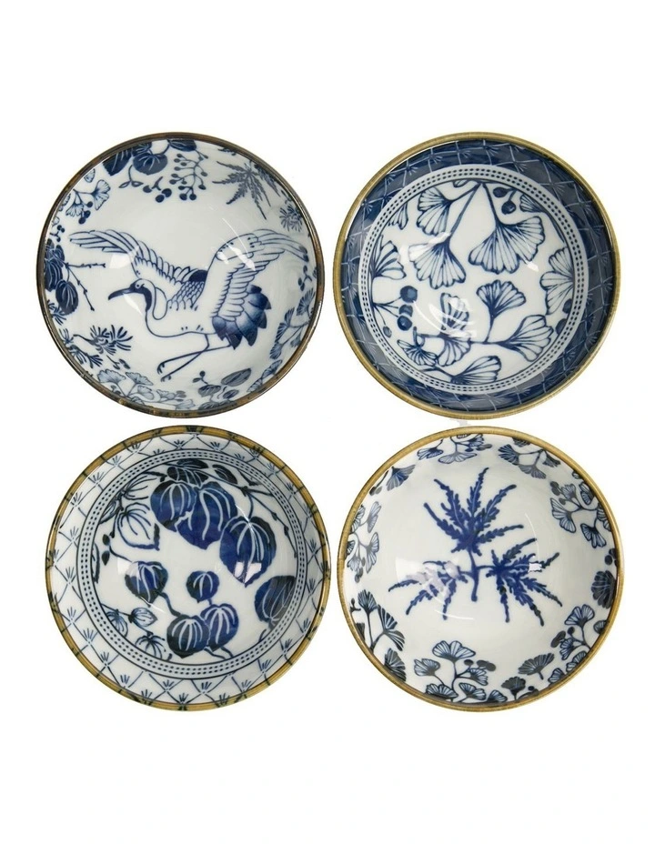 Flora Japonica Mixed Rice Bowl 12cm 4 Piece in Blue image 4