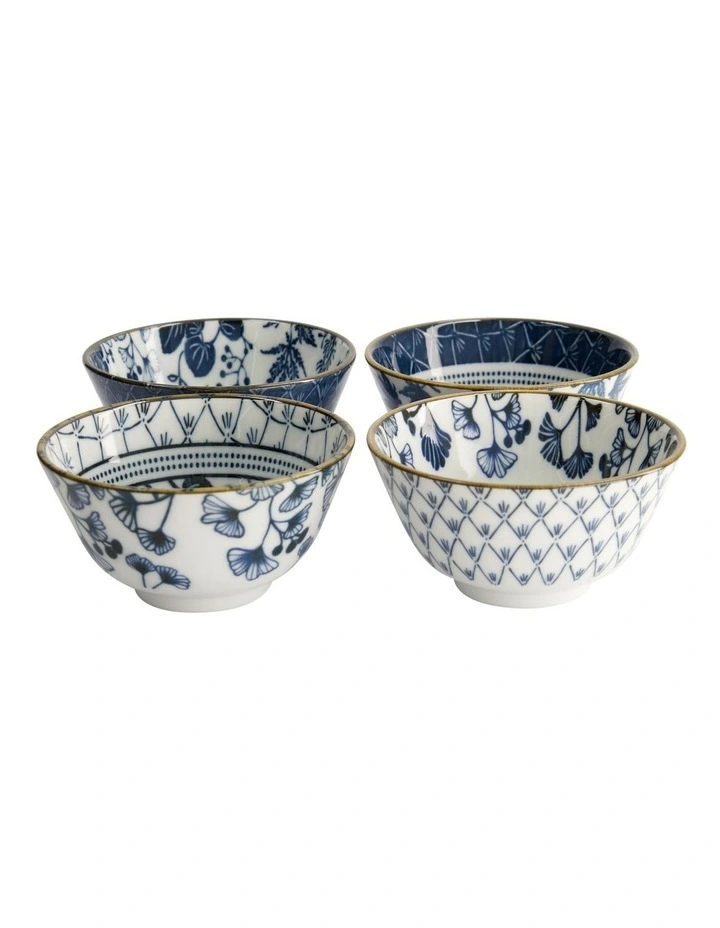 Flora Japonica Mixed Rice Bowl 12cm 4 Piece in Blue image 6