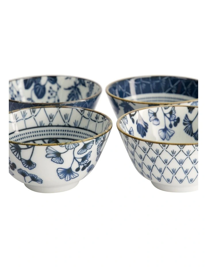 Flora Japonica Mixed Rice Bowl 12cm 4 Piece in Blue image 7