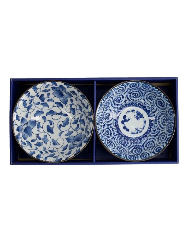 Haru Mixed Bowl Giftset 2 Piece 19x7.5cm in Blue image 2