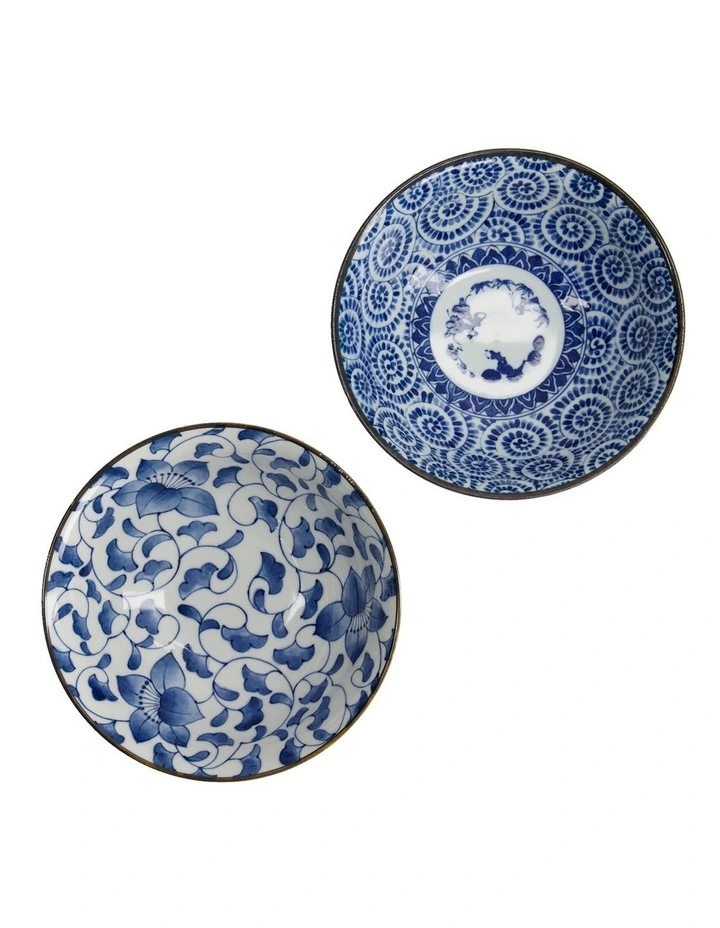 Haru Mixed Bowl Giftset 2 Piece 19x7.5cm in Blue image 3