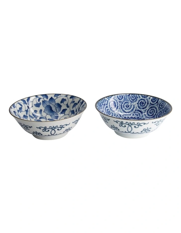 Haru Mixed Bowl Giftset 2 Piece 19x7.5cm in Blue image 5