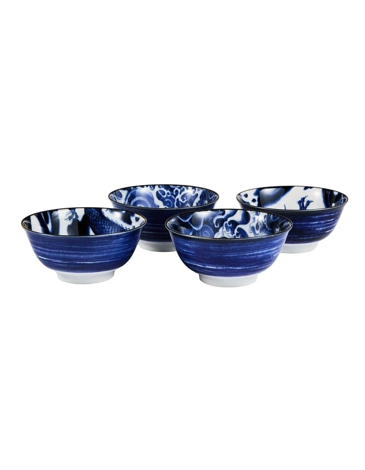 Japonism Mixed Bowl Giftset 4 Piece 14cm in Blue image 4