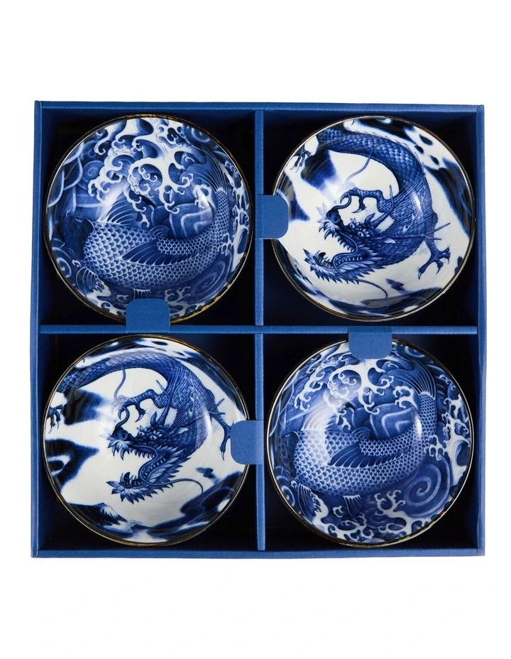 Japonism Mixed Bowl Giftset 4 Piece 14cm in Blue image 6