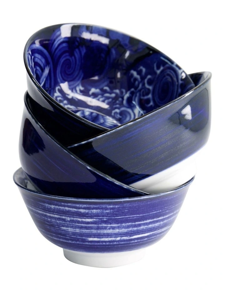 Japonism Mixed Bowl Giftset 4 Piece 14cm in Blue image 7