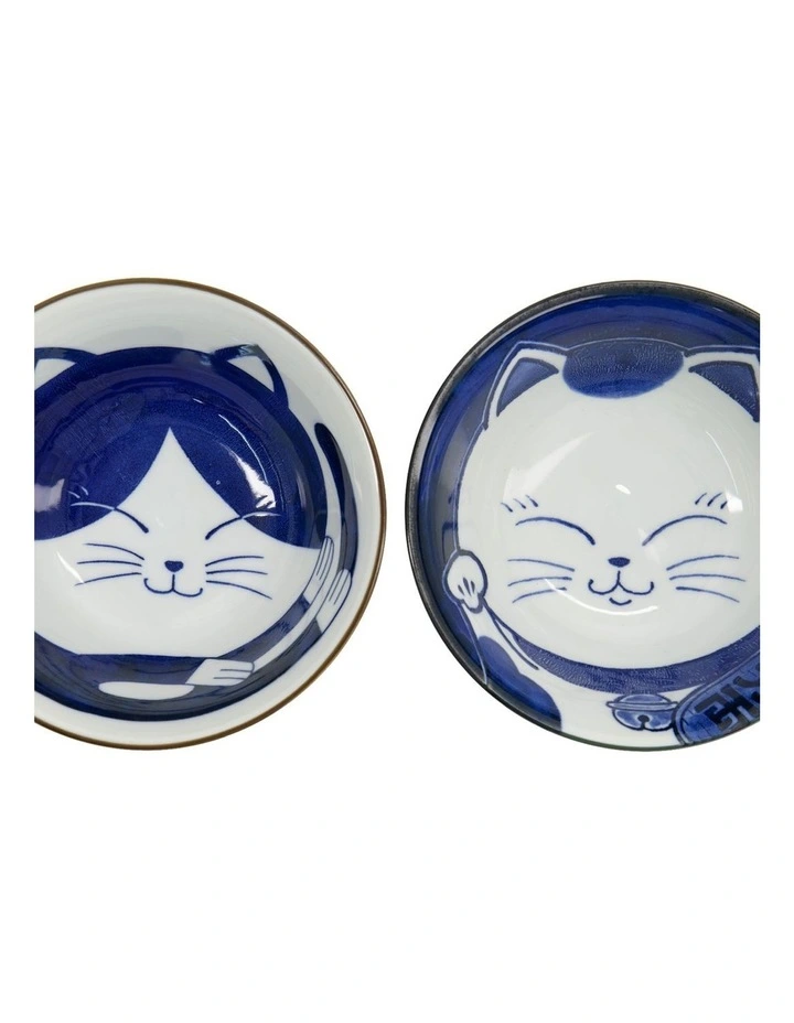 Kawaii Neko Bowl With Chopsticks 2 Piece in Multi image 5