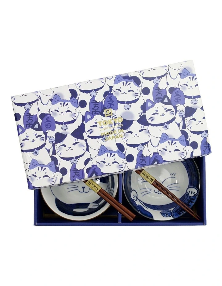 Kawaii Neko Bowl With Chopsticks 2 Piece in Multi image 6