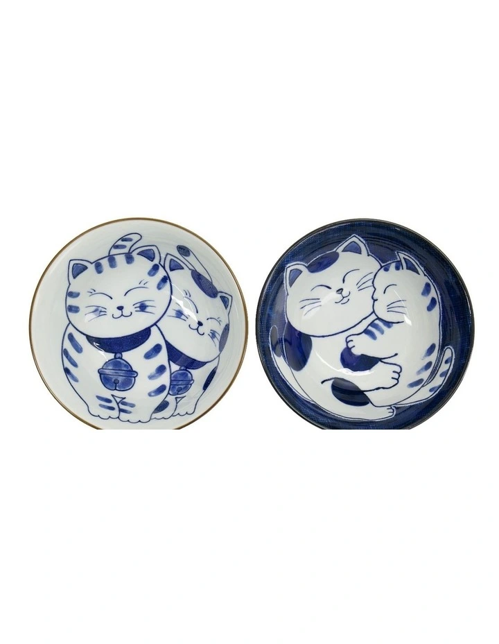 Kawaii Neko Bowl With Chopsticks 2 Piece in Multi image 3
