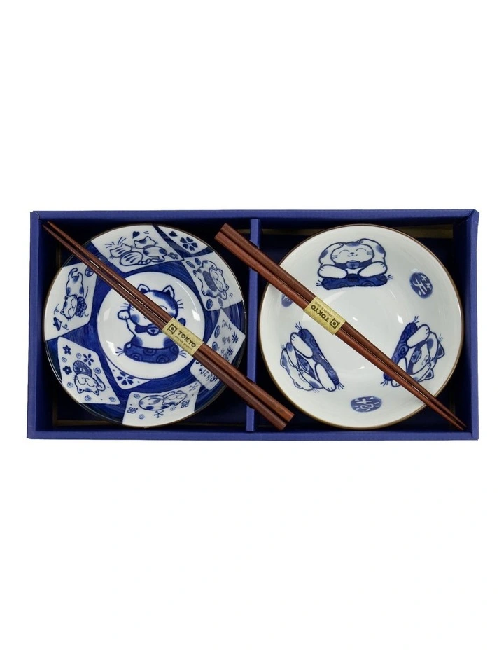 Kawaii Neko Bowl With Chopsticks 2 Piece in Multi image 7