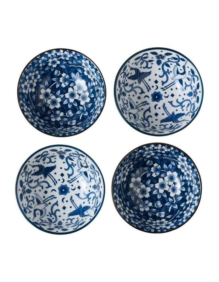 Sakura Maizuru Bowl Giftset 4 Piece 15cm Gift Boxed in Blue image 2