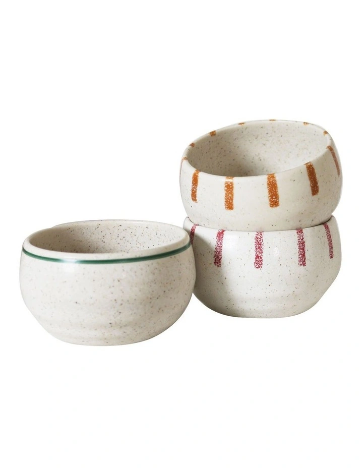 Noel Collection Assorted Hand brushed Condiment Bowls - Set of 3 image 1
