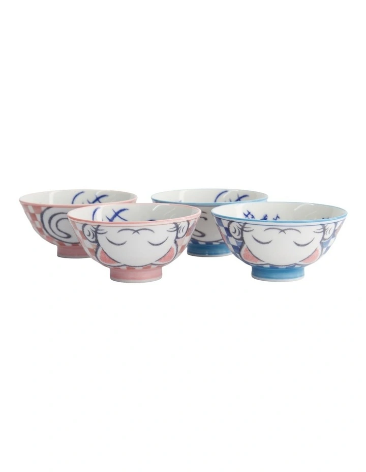 Kawaii Neko Cat Set of 4 Bowls 11x6cm Gift Boxed White image 4