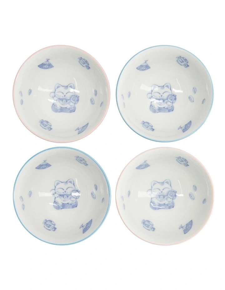 Kawaii Neko Cat Bowls 11x6cm Set of 4 Gift Boxed Assorted image 6