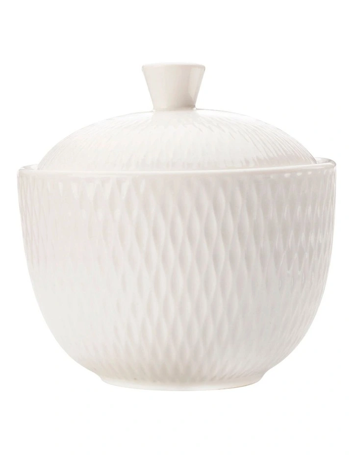 White Basics Diamonds Sugar Bowl in White image 1