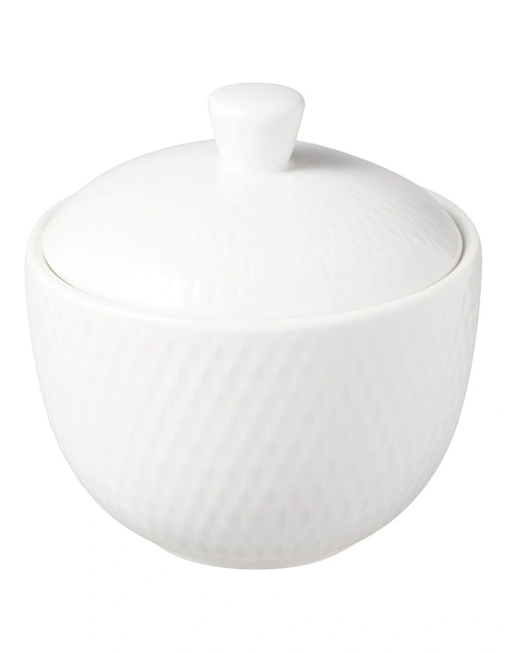 White Basics Diamonds Sugar Bowl in White image 2