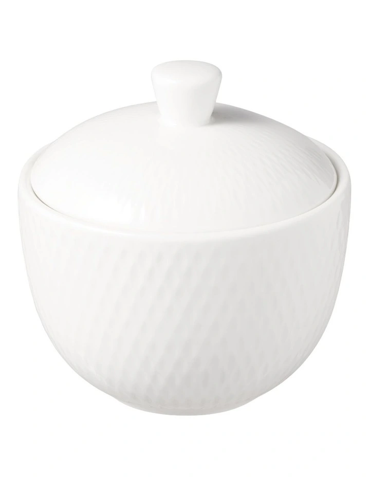 White Basics Diamonds Sugar Bowl in White image 2