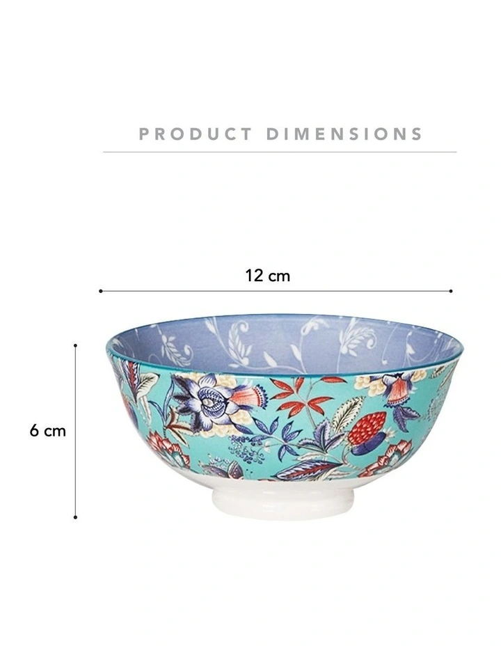 Floral Porcelain Chintz Rice Bowls Set Of 6 in Multi image 3