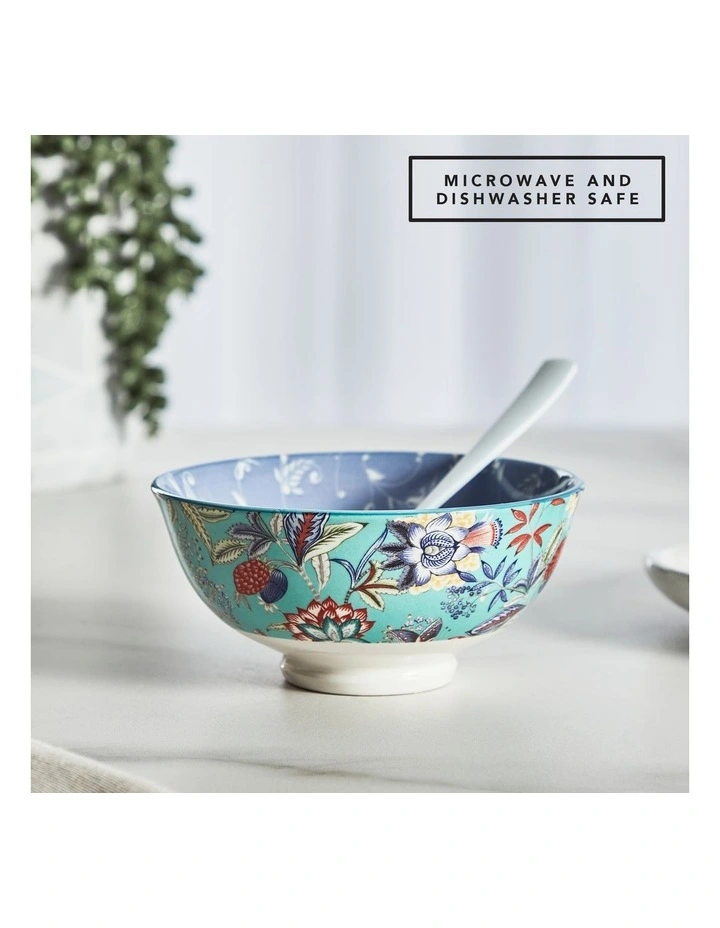 Floral Porcelain Chintz Rice Bowls Set Of 6 in Multi image 6