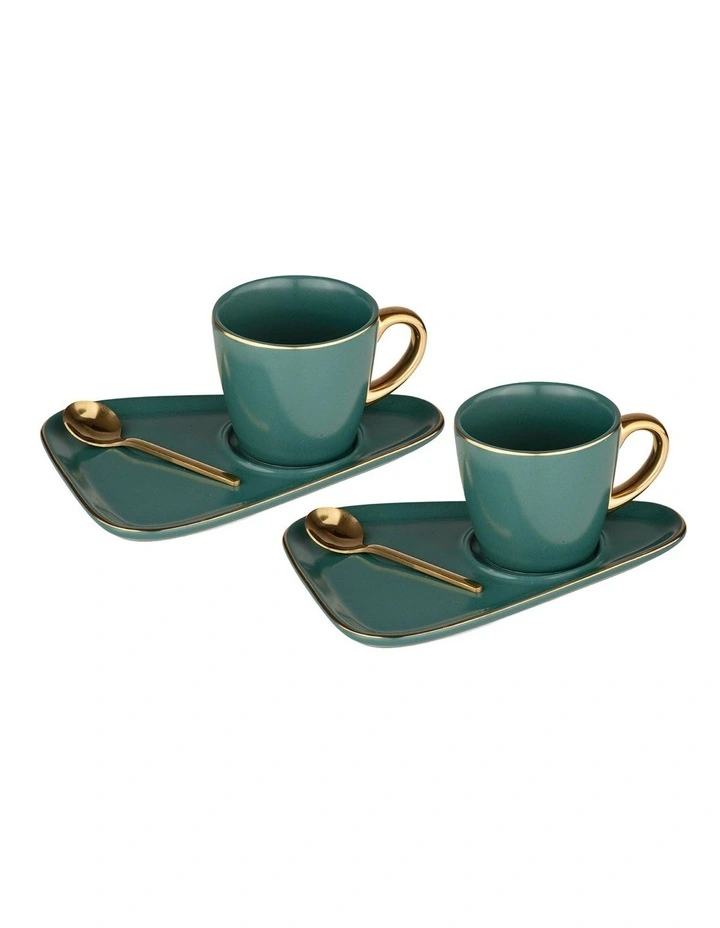 Asteria Teal Espresso Cup & Saucer - 2 pack image 1