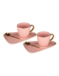 Asteria Pink Espresso Cup & Saucer - 2 pack