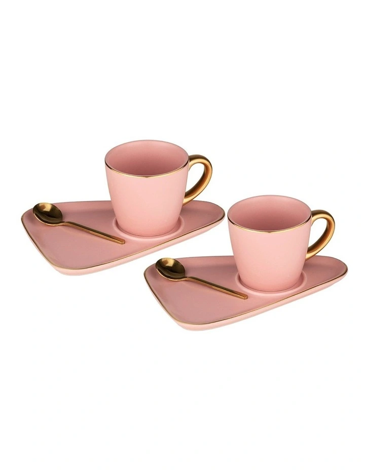 Asteria Pink Espresso Cup & Saucer - 2 pack image 1