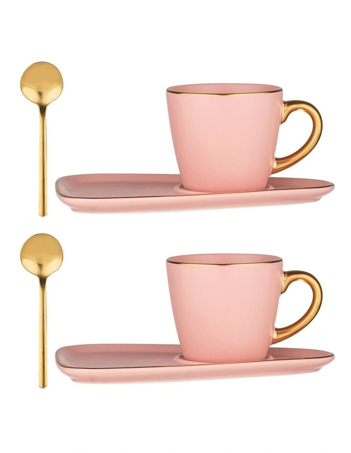 Asteria Pink Espresso Cup & Saucer - 2 pack image 2