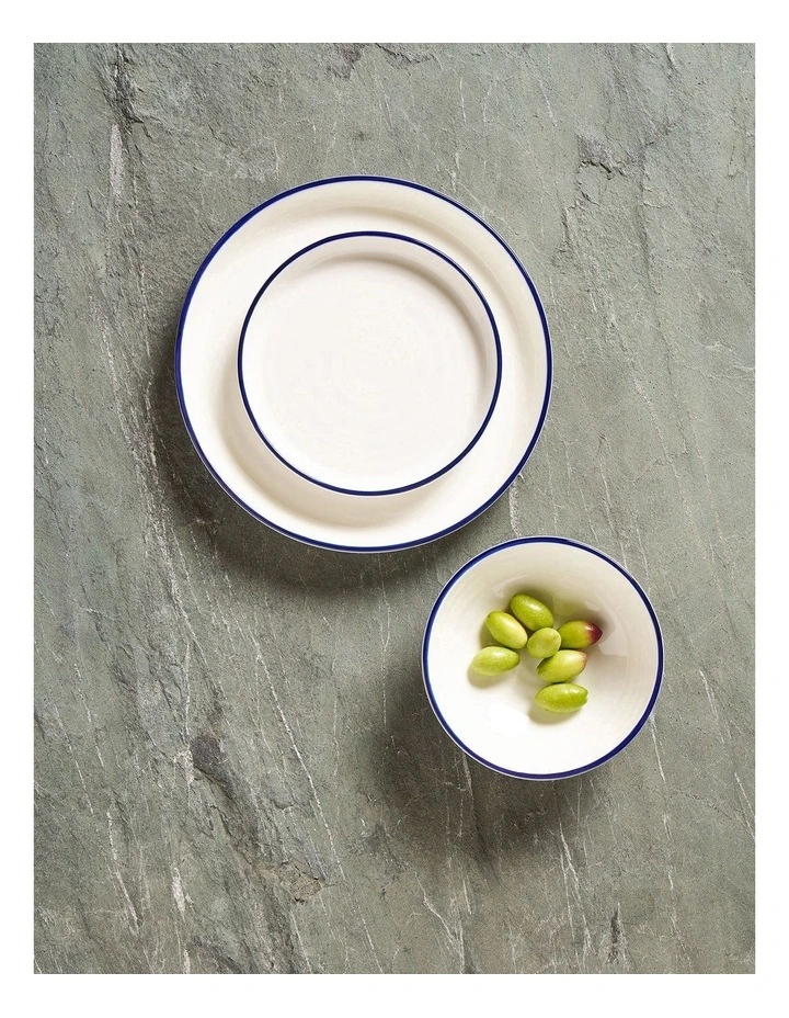 Hampton Dinner Set 12 Pieces in White/Blue image 6