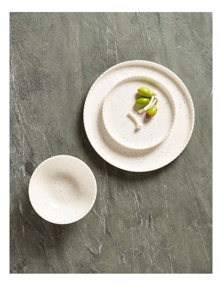 Annie 12 Piece Dinner Set in Speckled White image 2