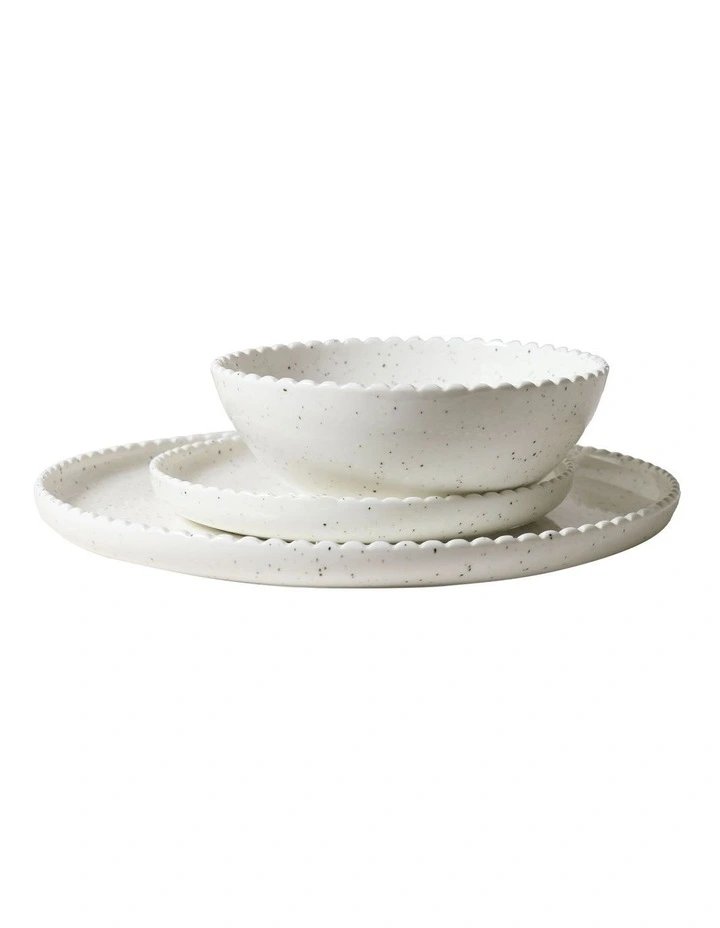 Annie 12 Piece Dinner Set in Speckled White image 3