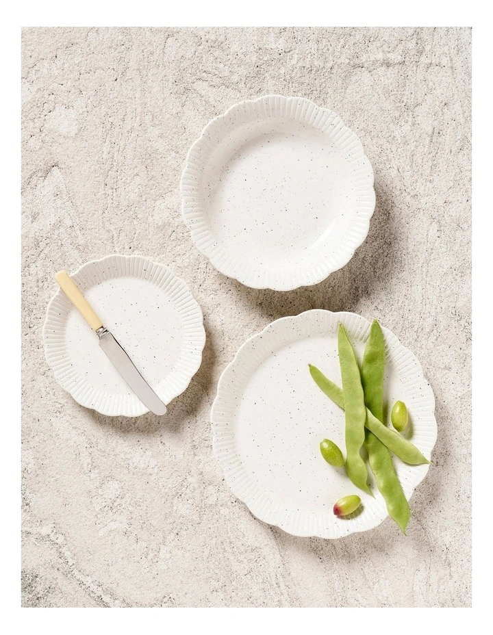 Petal 12 Piece Dinner Set in Speckled White image 2
