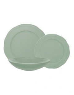 Florence Scallop Rim Dinner Set 12 Piece Gift Boxed in Light Green
