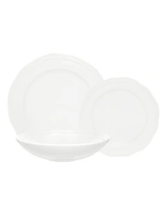 Florence Scallop Rim Dinner Set 12 Piece in White
