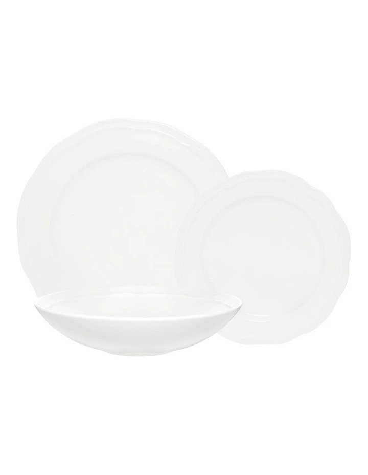 Florence Scallop Rim Dinner Set 12 Piece in White image 1