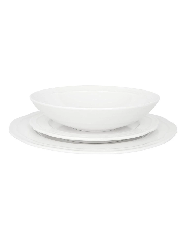 Florence Scallop Rim Dinner Set 12 Piece in White image 2