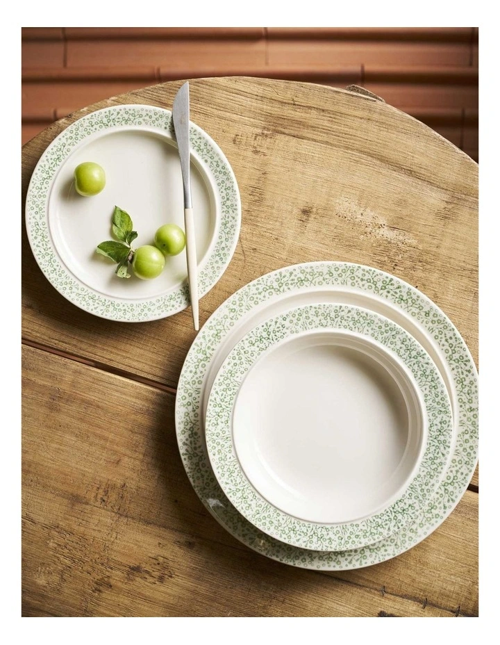 Willowfield Dinner Set 12 Piece in Vintage White/Green image 2