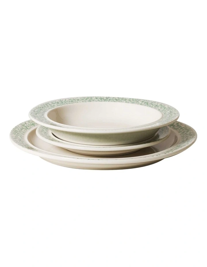 Willowfield Dinner Set 12 Piece in Vintage White/Green image 3