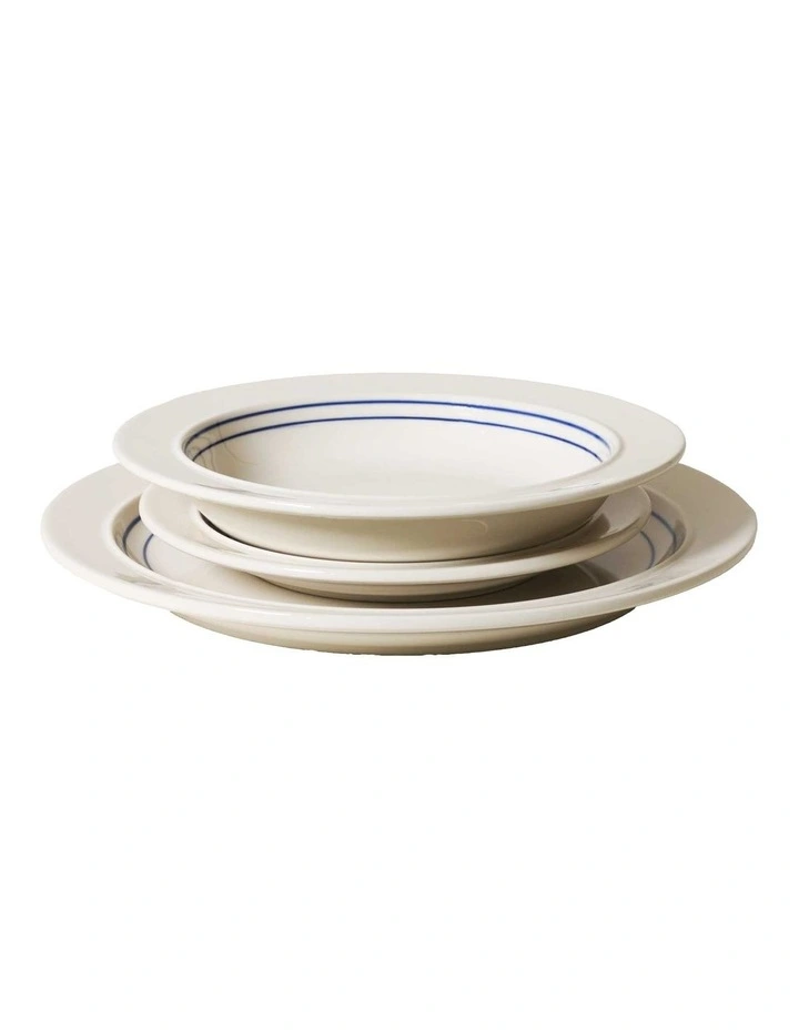 Blue Horizon Dinner Set 12 Piece in Ivory White/Navy image 3