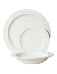 Wreath Dinner Set 12pc in White