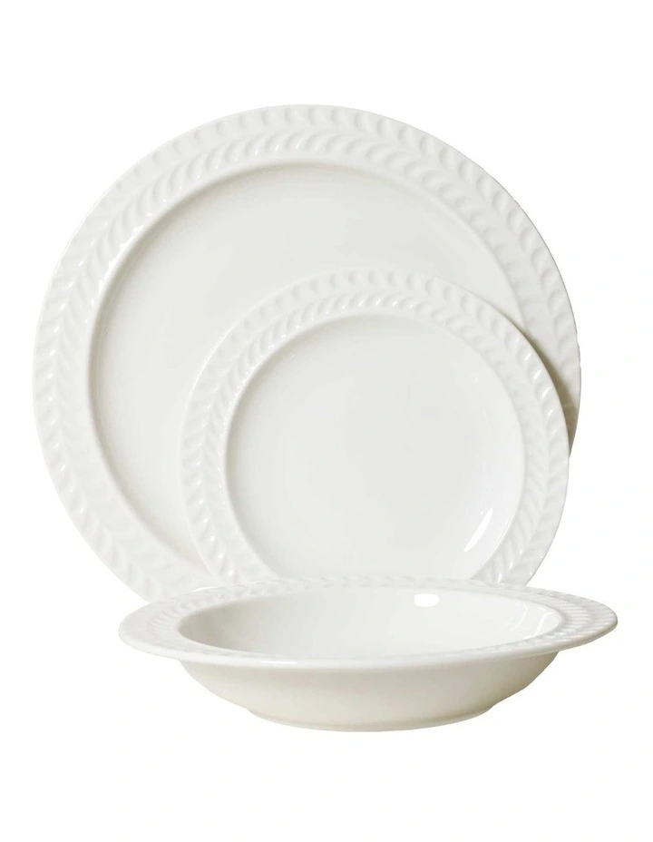 Wreath Dinner Set 12pc in White image 1