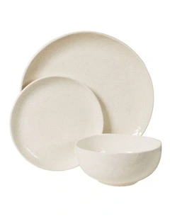 Shell 12pc Dinner Set in Speckled White