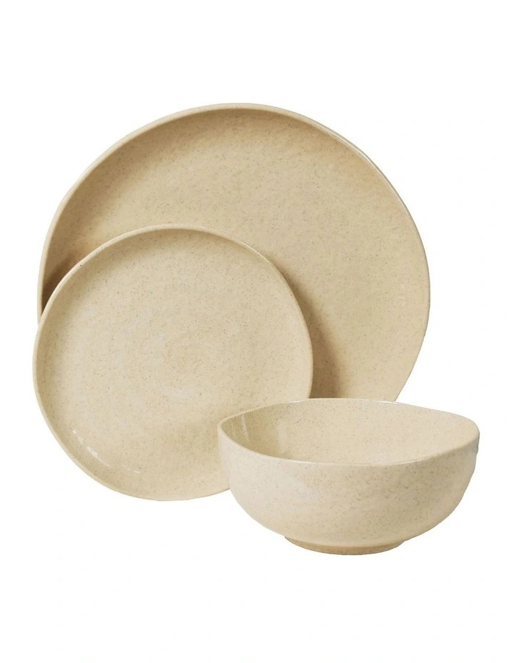 Shell 12pc Dinner Set in Speckled Bone image 1