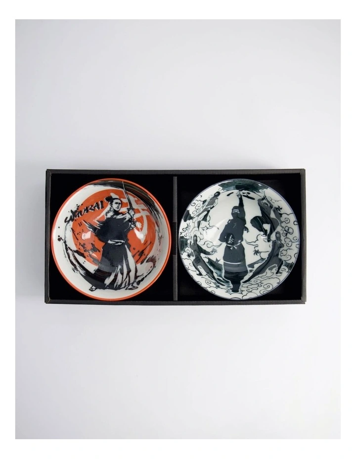 Asakusa Tayo Bowl 2pc With Chopsticks Samurai Gift Boxed image 5