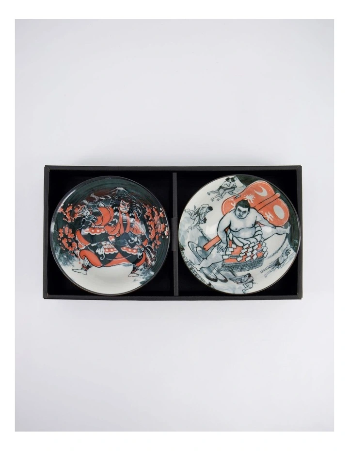 Asakusa Tayo Bowl 2pc With Chopsticks Kabuki Gift Boxed image 5