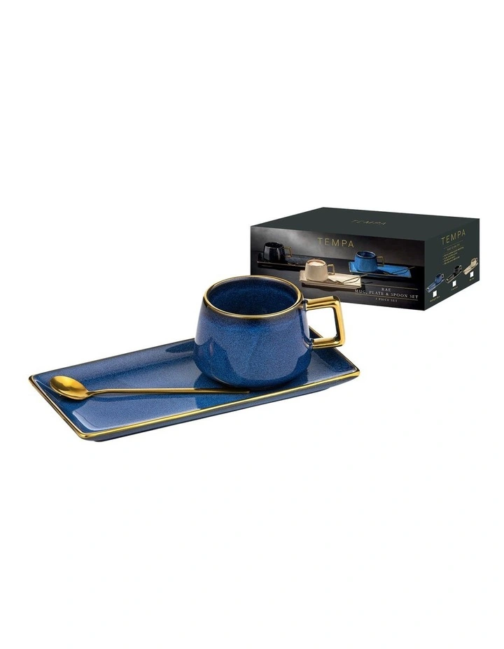 Rae Midnight Blue Mug Plate & Spoon Set image 2