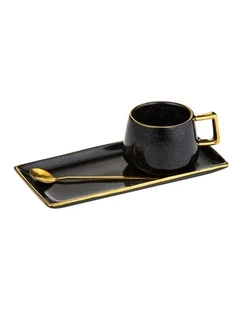 Rae Charcoal Mug Plate & Spoon Set