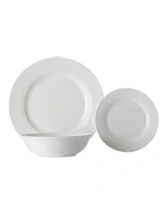 White Basics Soho Rim Dinner Set 18 Piece in White