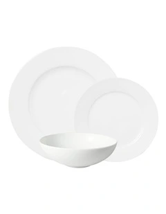 Cashmere Villa Rim Dinner Set 12 Piece in White