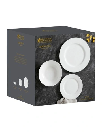 Cashmere Villa Rim Dinner Set 12 Piece in White