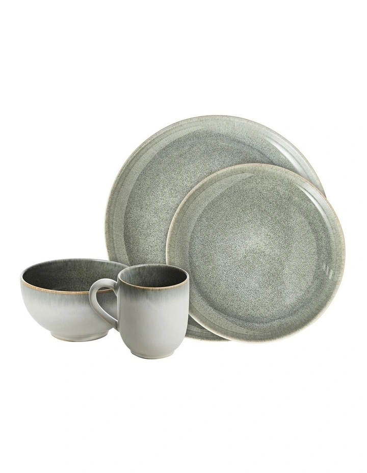 Nova Reactive Stoneware 16 Piece Dinner Set in Olive image 1