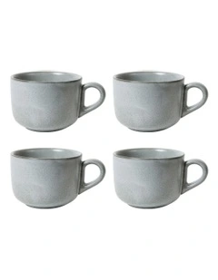 Coffee Time Cappuccino Cup Set of 4 in Grey Smoke